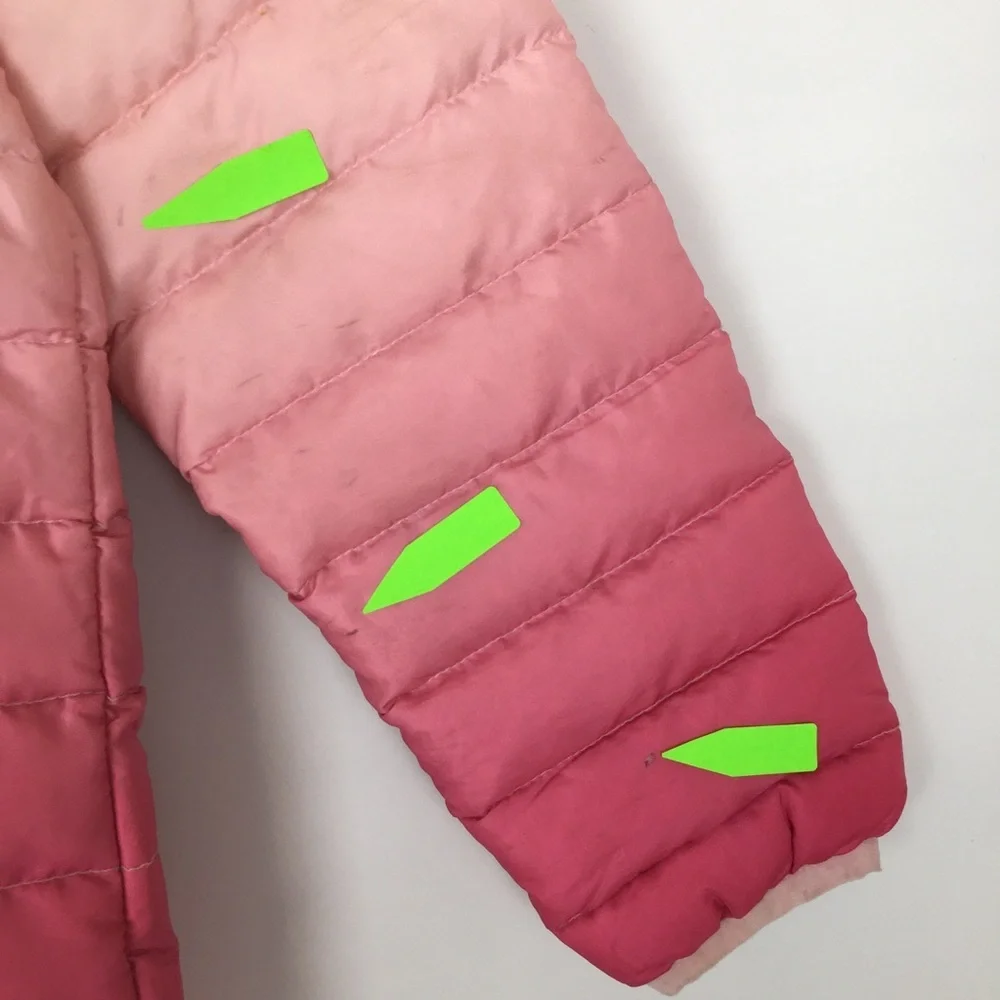 Eddie Bauer Girls Down Puffer Coat Pink Ombre Size XS 5/6